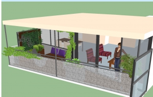 balkon met verticale tuin